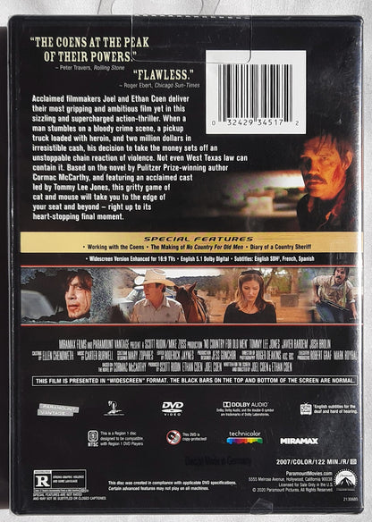 No Country for Old Men by Coen Brothers (New, Rated R, 2007, Paramount Movies)