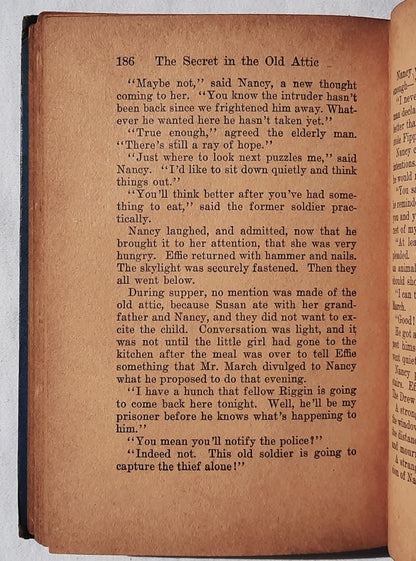 The Secret in the Old Attic by Carolyn Keene (Good, 1944, HC, 216 pages, Grosset & Dunlap)