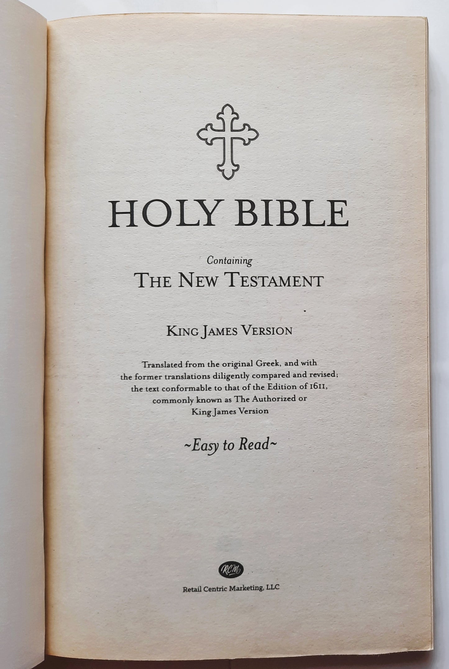 KJV Heilige Bibel Neues Testament Leicht zu lesen (Sehr gut, 2017, Pbk, 280 Seiten, Retail Centric Marketing)