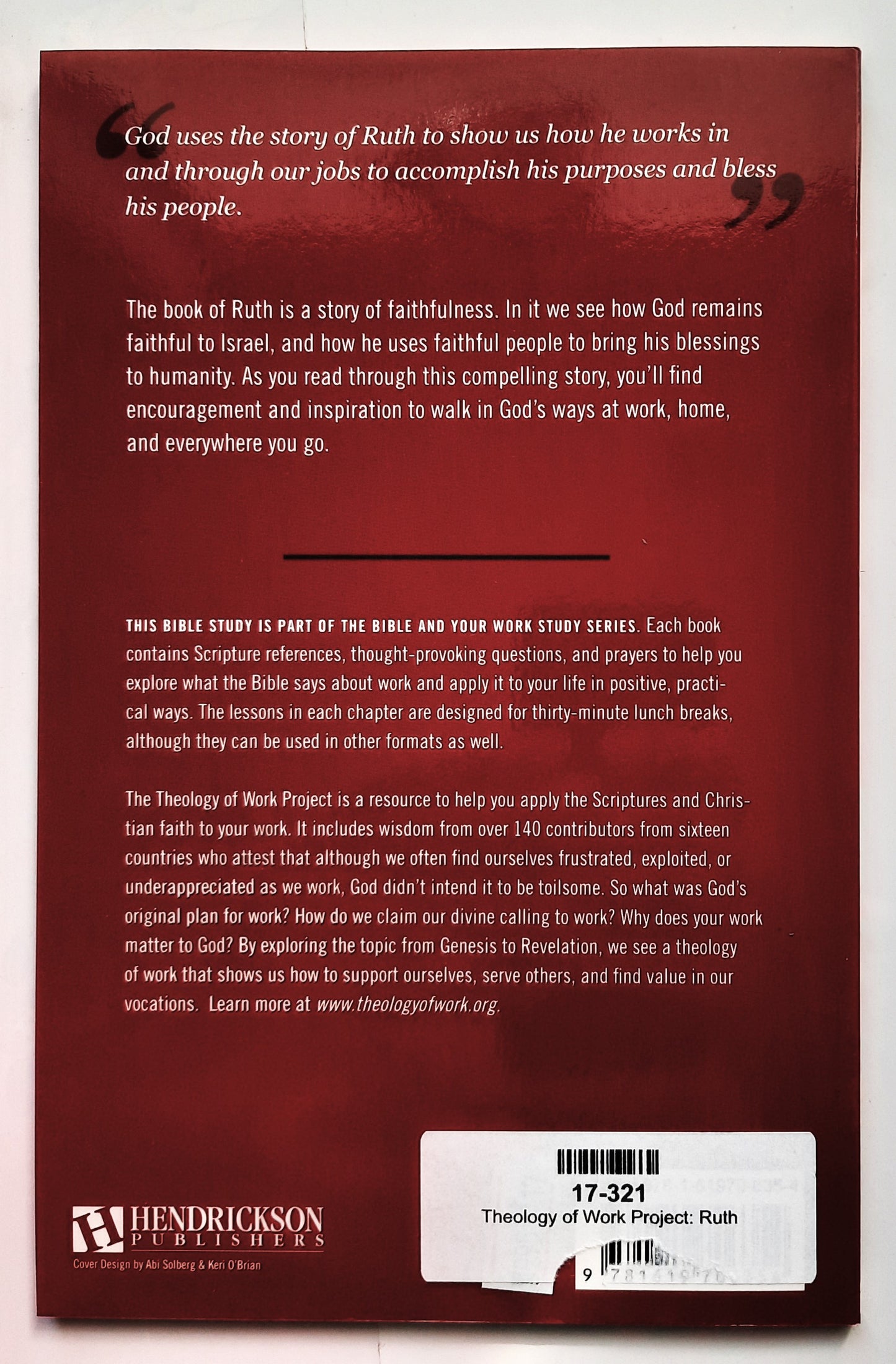 Theology of Work Project: Ruth (New, 2015, Pbk, 96 pages, Hendrickson)