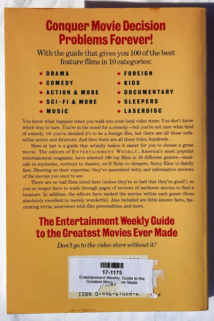 Guide to the Greatest Movies Ever Made by Entertainment Weekly (Good, Pbk, 1994, Warner Books, 341 pages)