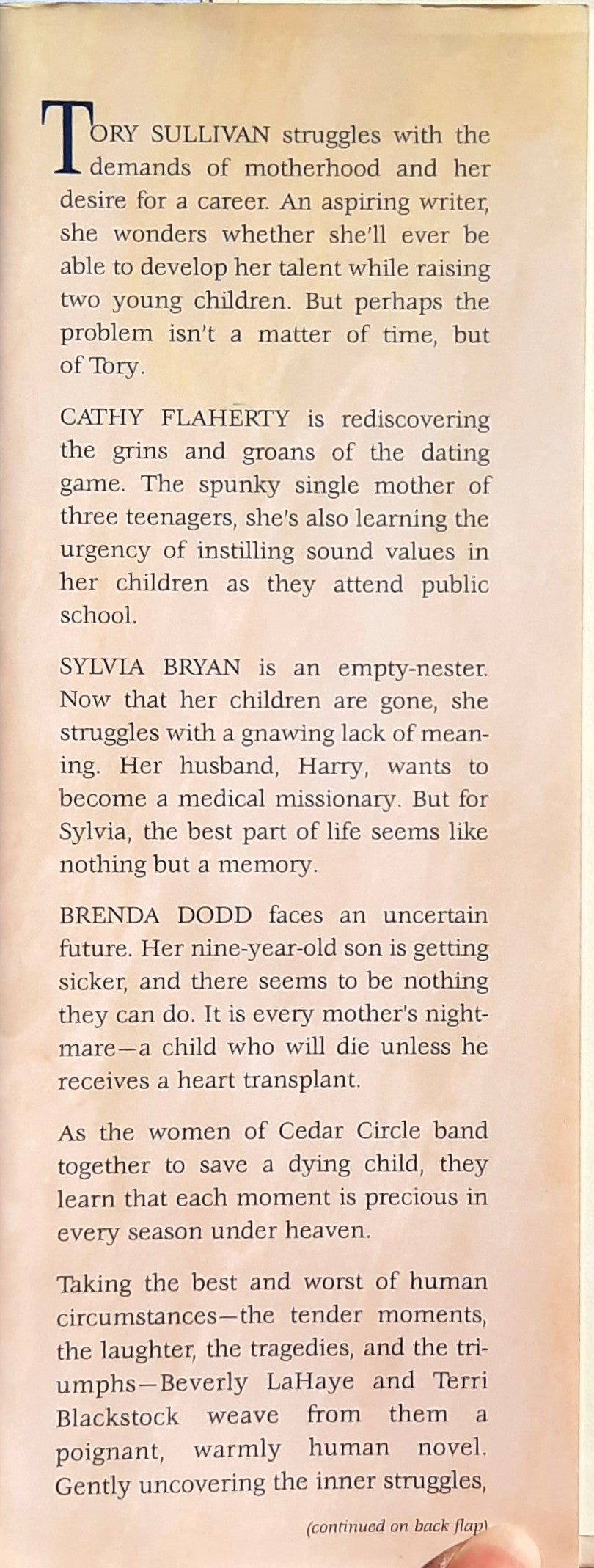 Seasons Under Heaven by Beverly LaHaye; Terri Blackstock (Seasons #1, Good, 1999, HC, 336 pages, Zondervan)