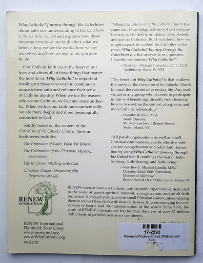 Life in Christ: Walking with God by Renew International (Why Catholic? Good, 2007, Pbk, 96 Seiten)