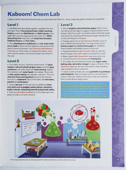 Lab Decor & More Theme Guide by Gospel Light (SonSpark Labs VBS, New, Pbk, 2015)