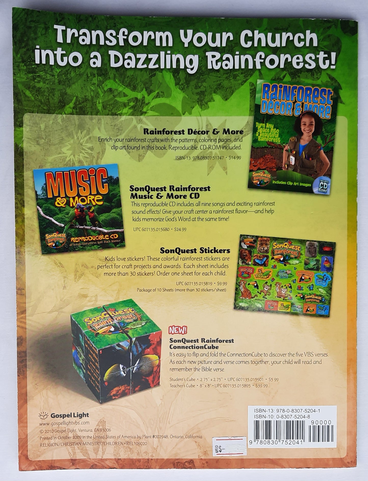 Toucan's Tree-Mendous Crafts for Kids by Gospel Light (SonQuest Rainforest, New, 2010, Pbk, 80 pages, Gospel Light))