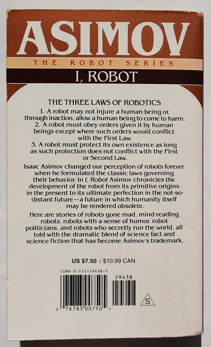 I, Robot by Isaac Asimov (Very good, 1991, Pbk, 272 pages, Bantam Books)