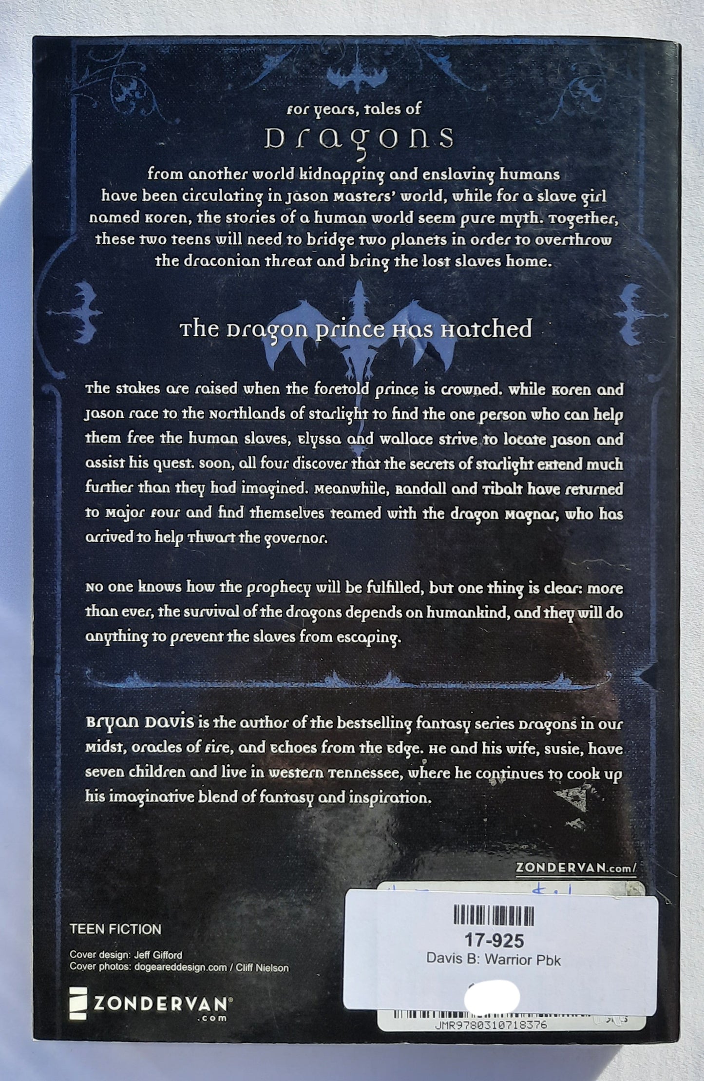 Warrior #2 by Bryan Davis (Dragons of Starlight, New, 2011, Pbk, Zondervan, 421 pages)