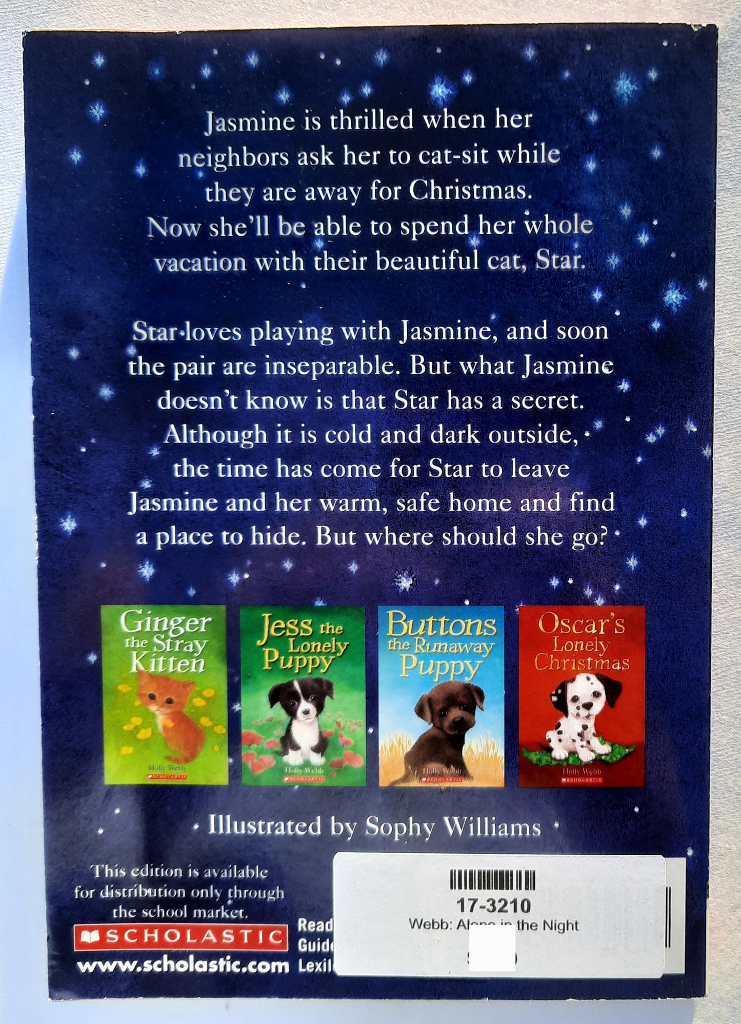 Alone in the Night by Holly Webb (Very Good, 2009, Pbk, 128 pages, Scholastic)