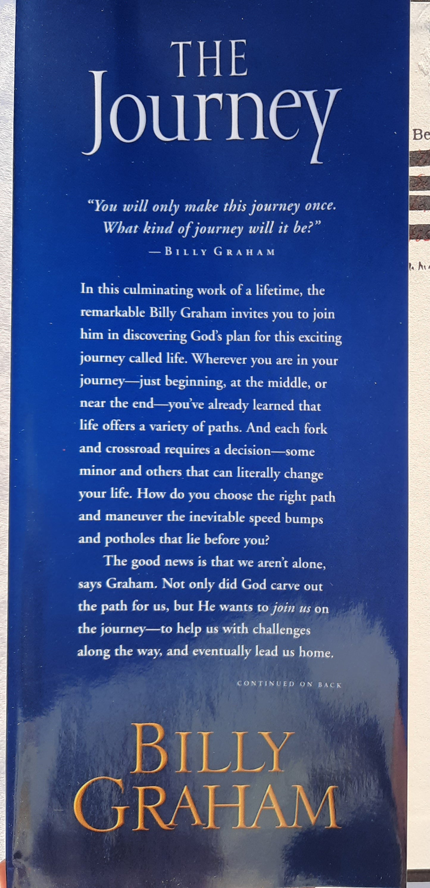 The Journey: How to Live by Faith in an Uncertain World von Billy Graham (Sehr gut, 2006, HC, 312 Seiten, W Publishing Group)