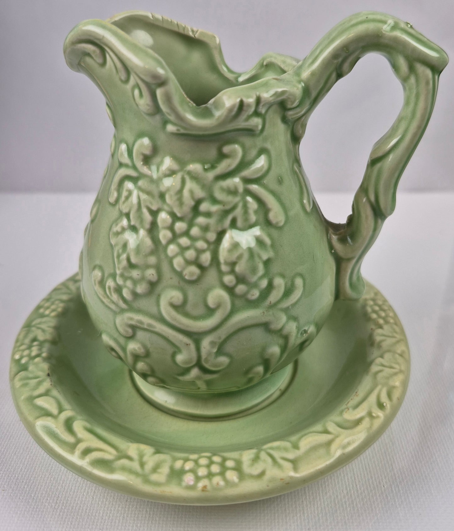 Vintage Pitcher and Bowl light green 4 1/2" by Norleans Japan - Very good condition, Decor, Collectible