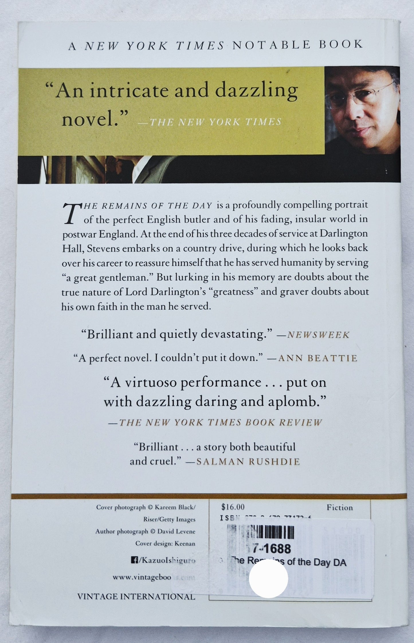 The Remains of the Day von Kazuo Ishiguro (Neu, 1990, Taschenbuch, 245 Seiten, Vintage International)
