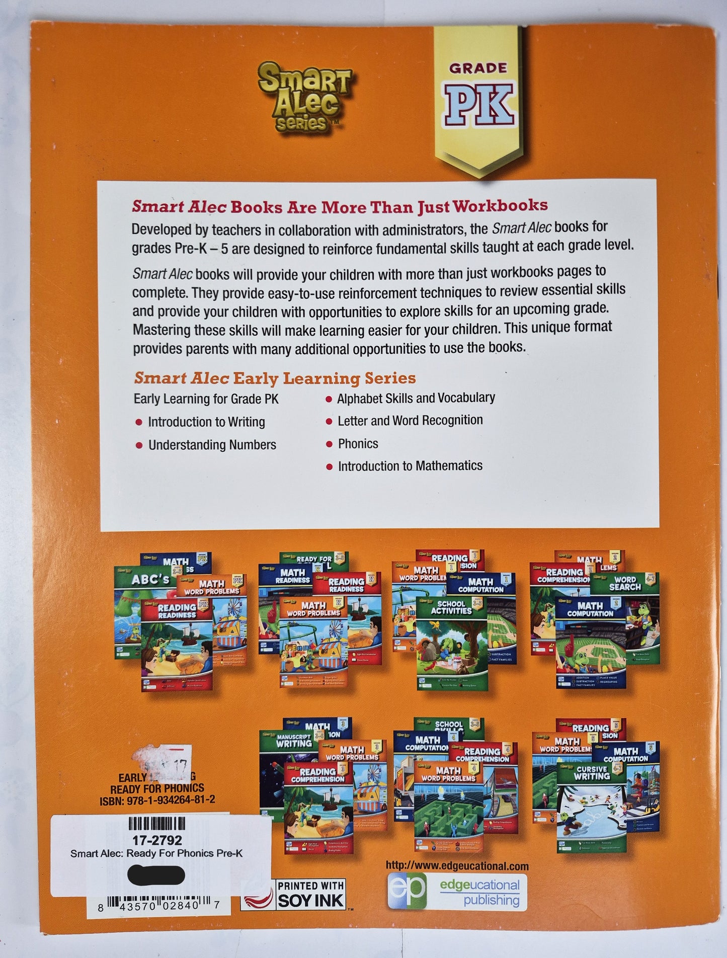 Smart Alec: Ready For Phonics Pre-K by Zarina Hazan (New, 2019, Pbk, 48 pages, Edgeucational Pub)