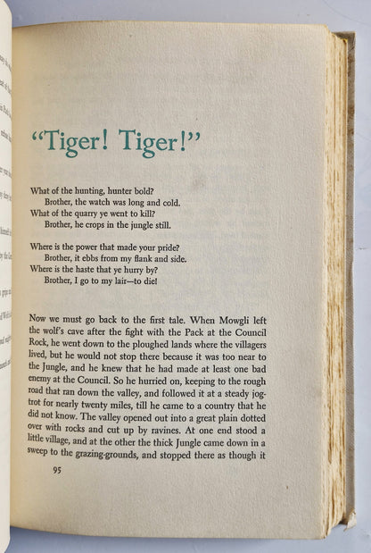 All the Mowgli Stories by Rudyard Kipling (Very Good, 1956, HC, 287 pages, Junior Deluxe Edition)