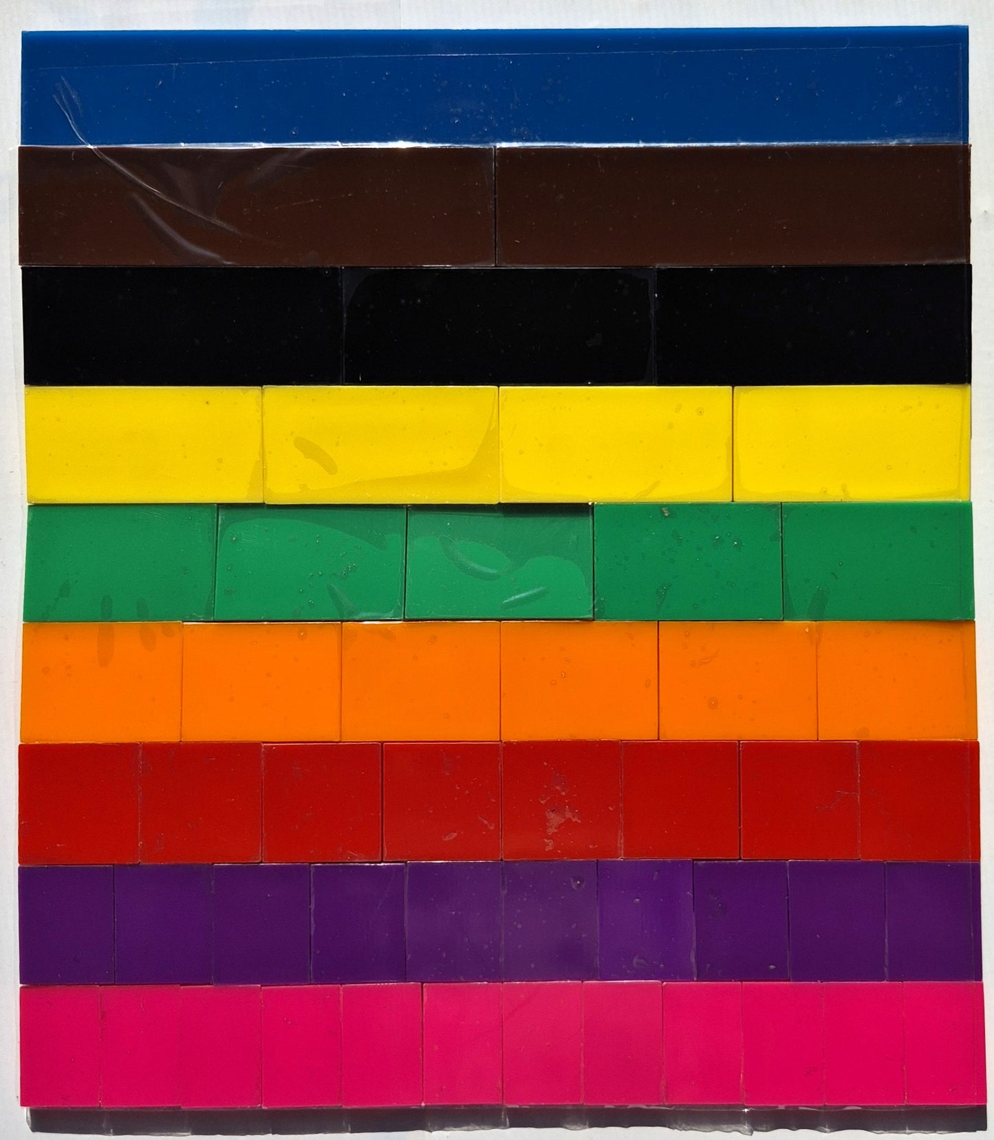 Bell Summer K-8 Manipulatives: Plastic Rainbow Fraction Tiles (New, 2018, Item #676718, Scholastic)