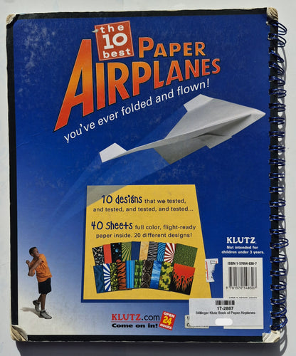 Klutz Book of Paper Planes von Doug Stillinger (Sehr gut, 2004, Spiralbindung, 55 Seiten, Klutz)