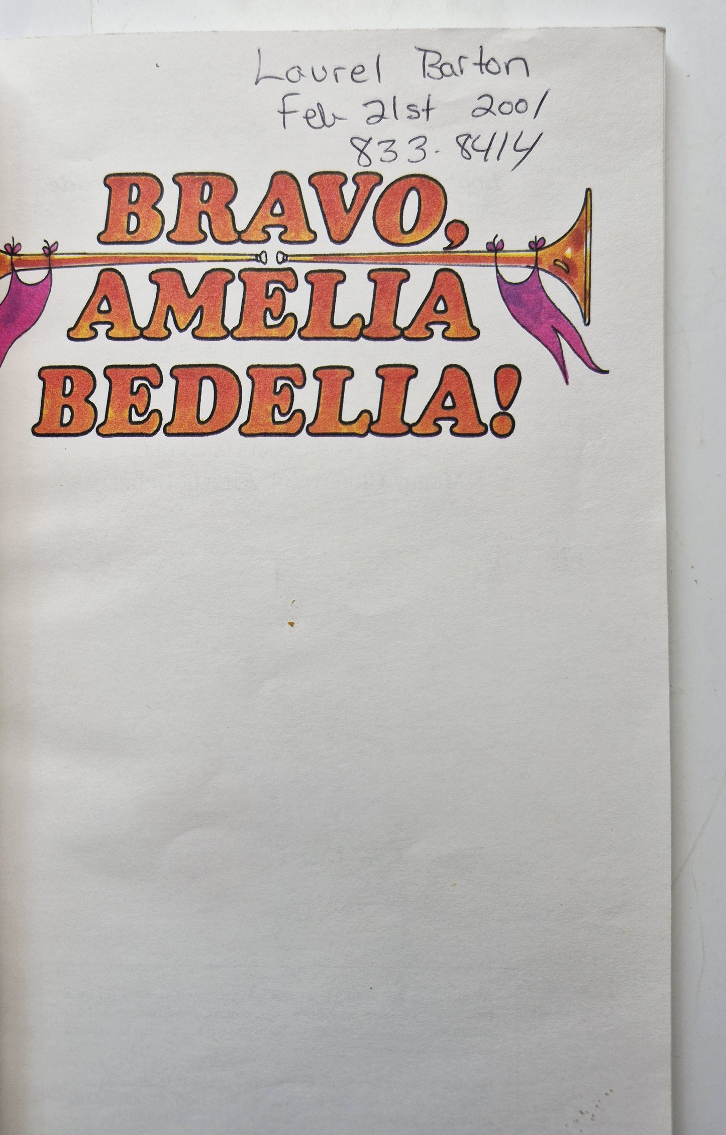 Bravo Amelia Bedelia von Herman Parish (Gut, 1987, Taschenbuch, Avon Books, 48 Seiten)