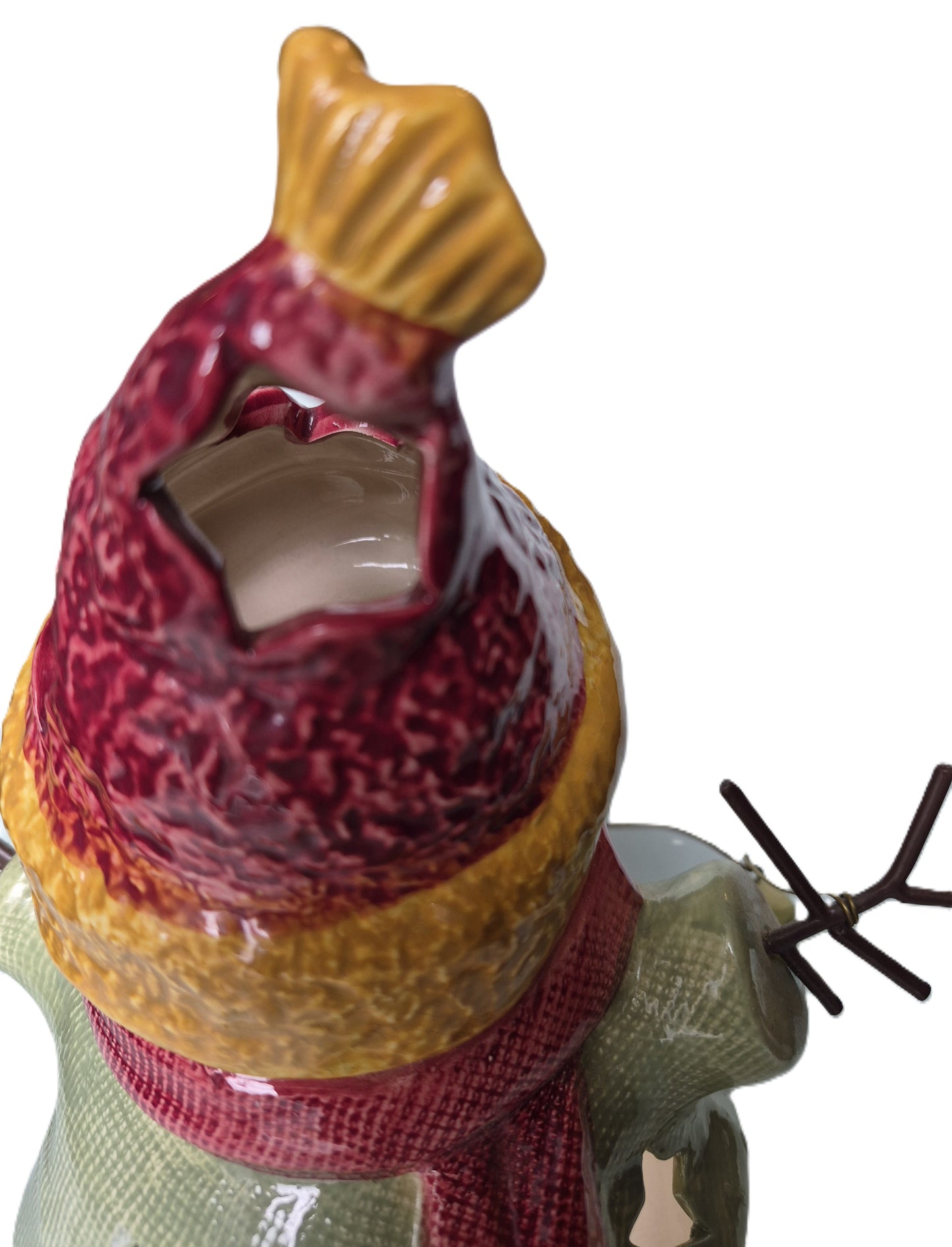 Schneemann Teelicht-Turm aus Keramik (Sehr gut, 25,4 cm hoch x 20,32 cm breit, Kohl's Modell 065-50-56)