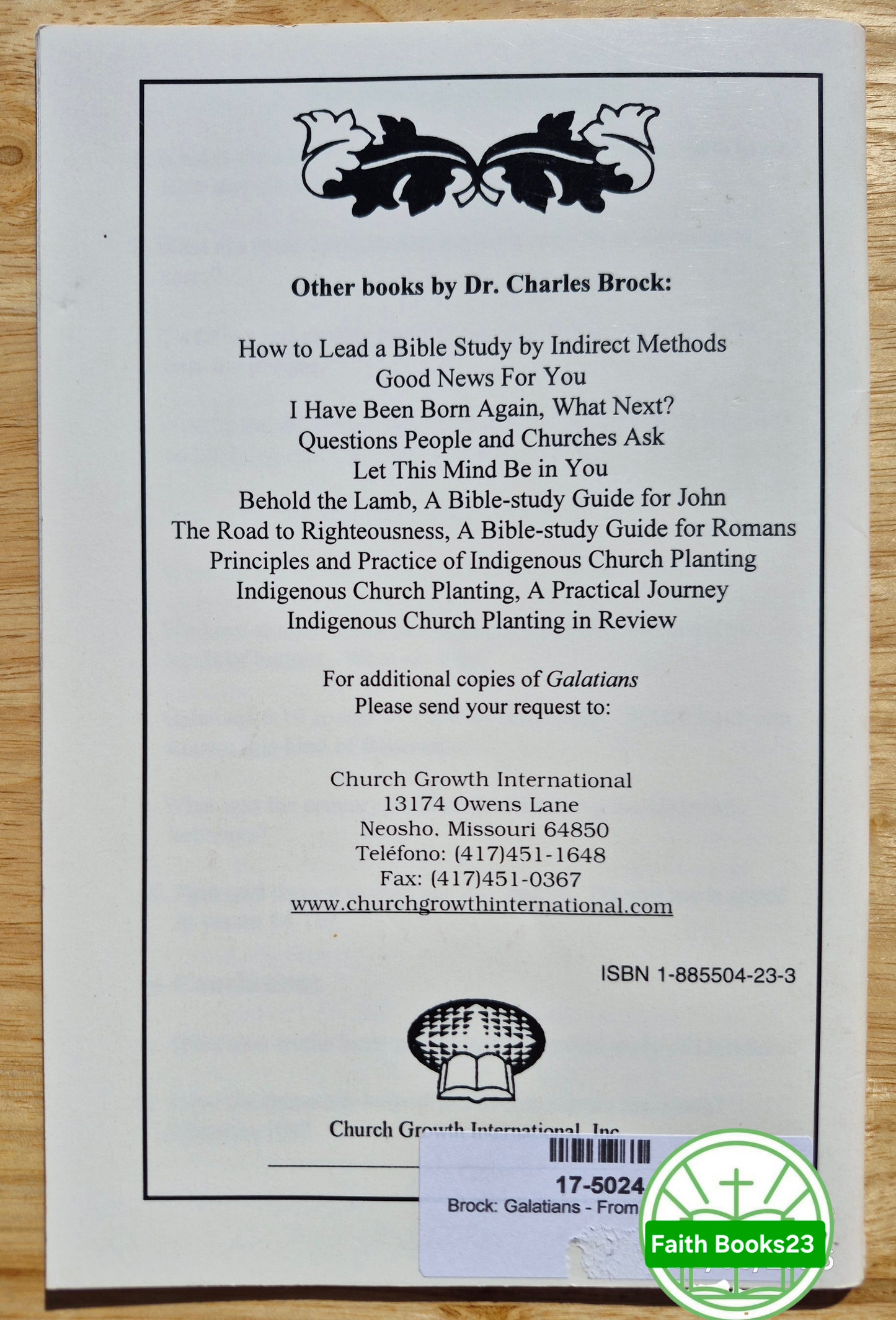 Galatians: From Law to Grace von Charles Brock (Sehr gut, 1993, Pbk, 28 Seiten, Church Growth International)