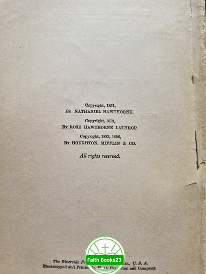 Riverside Literature Series: Das Haus der sieben Giebel von Nathaniel Hawthorne (Akzeptabel, 1896, Taschenbuch, 378 Seiten, Houghton Mifflin) SELTEN