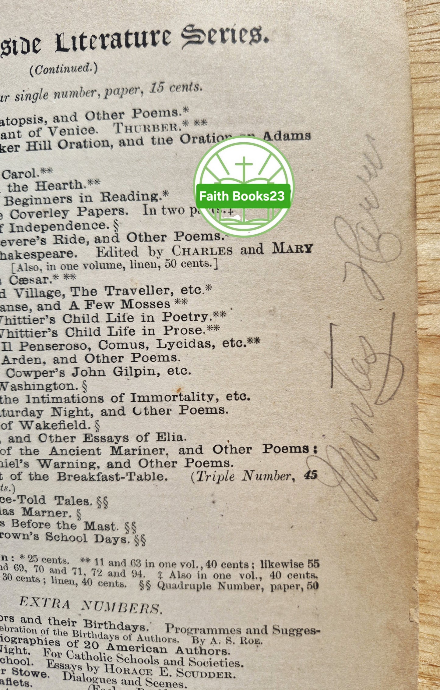 Riverside Literature Series: Das Haus der sieben Giebel von Nathaniel Hawthorne (Akzeptabel, 1896, Taschenbuch, 378 Seiten, Houghton Mifflin) SELTEN