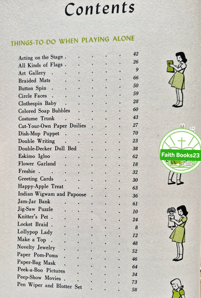 The Little Girl's Busybook of Play Ideas and Things to Do von Caroline Horowitz (Gut, 1951, HC, 95 Seiten, Hart Pub.)