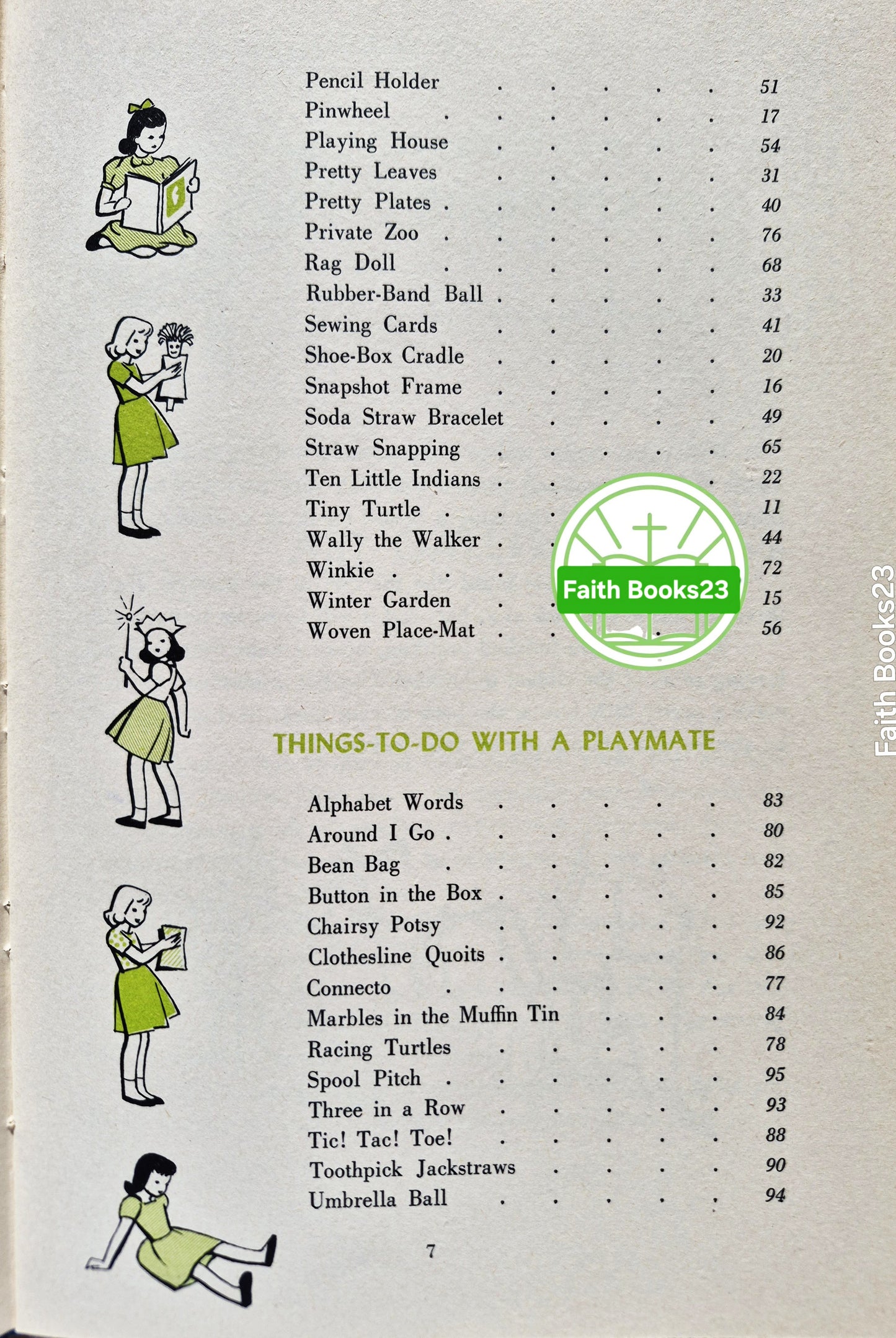 The Little Girl's Busybook of Play Ideas and Things to Do von Caroline Horowitz (Gut, 1951, HC, 95 Seiten, Hart Pub.)