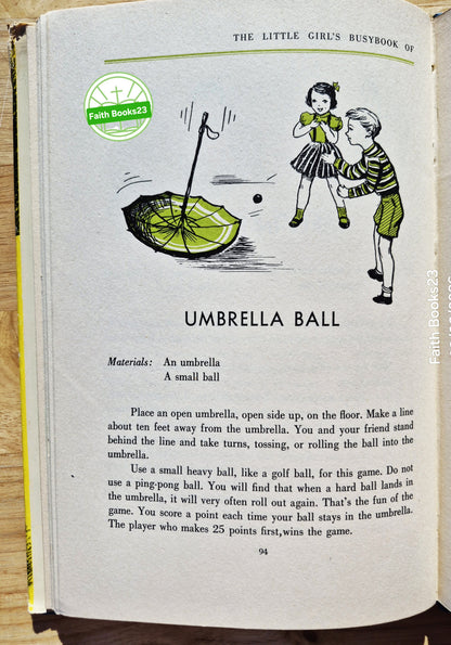 The Little Girl's Busybook of Play Ideas and Things to Do von Caroline Horowitz (Gut, 1951, HC, 95 Seiten, Hart Pub.)