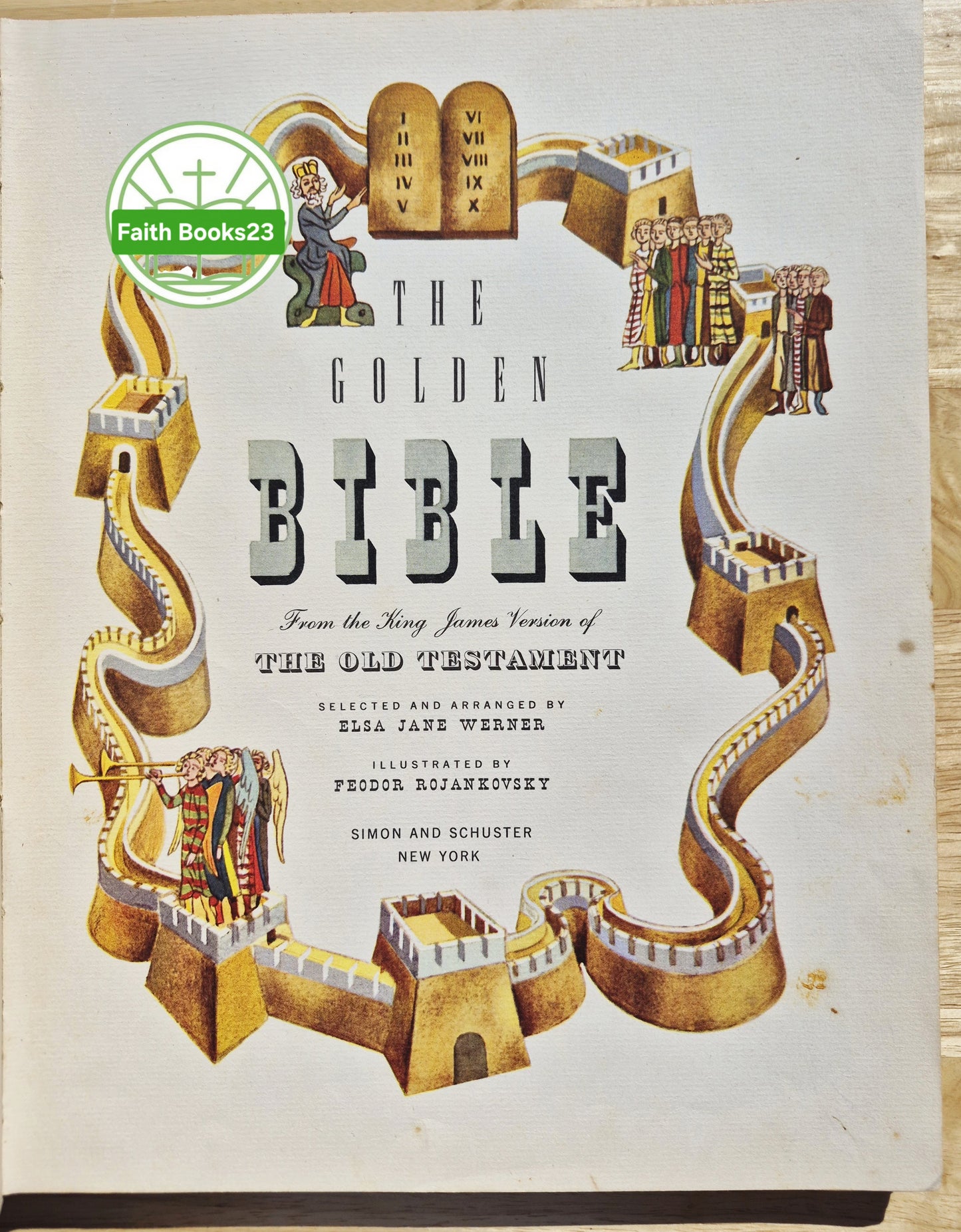 The Golden Bible nach der King James Version des Alten Testaments herausgegeben von Elsa Jane Werner (Good, 1946, gebunden, 124 Seiten, Simon & Schuster)