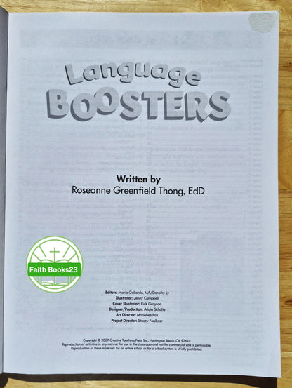 Language Boosters Grade 1: 100 Practice Pages for Strengthening Language Proficiency by Roseanne Thong EdD (New, Pbk, 2009, Workbook, 128 pages, Creative Teaching Press)