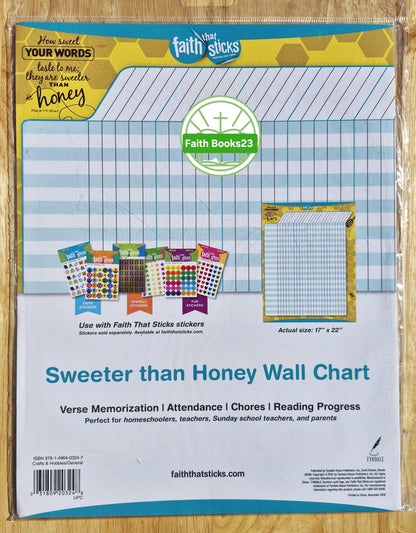 Sweeter Than Honey Achievement Wall Chart (Faith That Sticks, New, 2015, Tyndale)