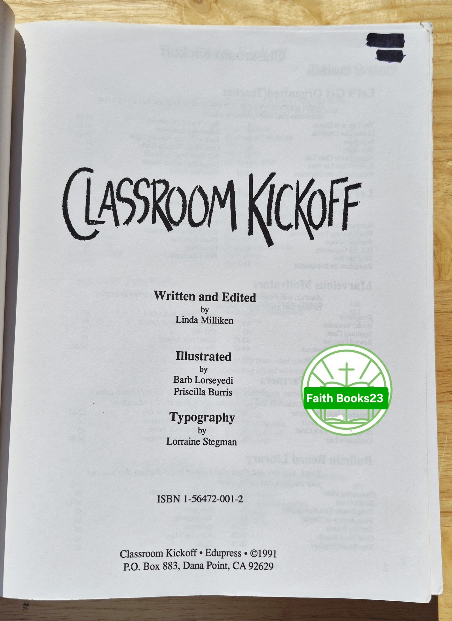 Classroom Kickoff (EduPress) von Linda Milliken (Sehr gut, 1991, Taschenbuch, 394 Seiten)