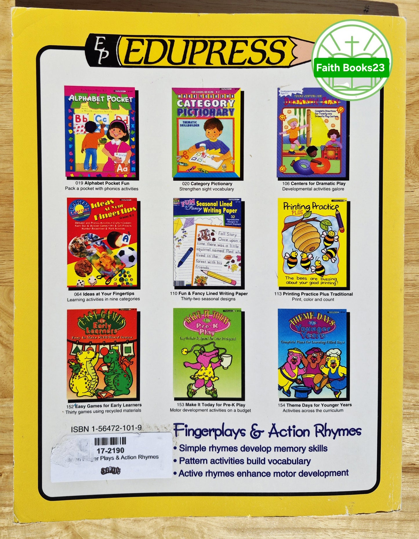 Fingerspiele & Aktionsreime für Kinder von 4-7 Jahren von Linda Milliken (Edupress, Sehr gut, 1996, Pbk, 144 Seiten)