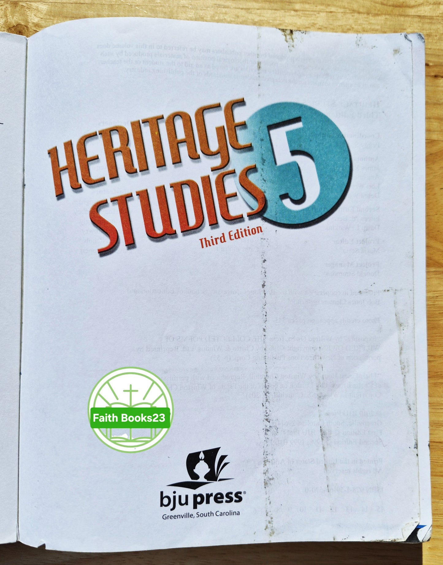 Heritage Studies 5 Schülerlehrbuch 3. Auflage von BJU Press (Gut, 2010, Pbk, 346 Seiten)
