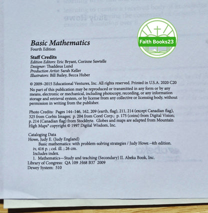 Abeka Basic Mathematics Work-Text Teacher Key 4th Edition (Neu, 2009, Spiralbindung, 416 Seiten)