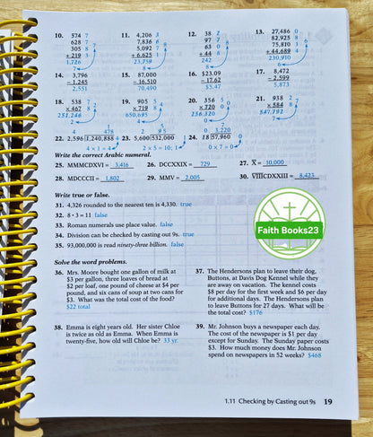 Abeka Basic Mathematics Work-Text Teacher Key 4th Edition (Neu, 2009, Spiralbindung, 416 Seiten)