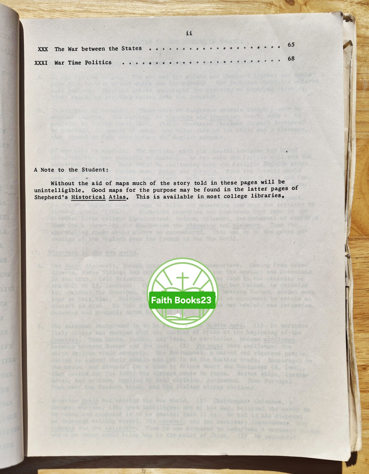 A Lecture Outline and Notebook for U.S. History in 1865 by Donald Berthrong, Donnell Owings; Eugene Hollon (Good, 1957, Pbk, McCutchan Publishing Co.)