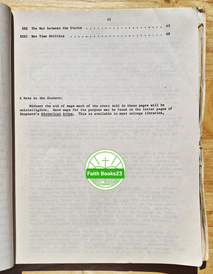 A Lecture Outline and Notebook for U.S. History in 1865 by Donald Berthrong, Donnell Owings; Eugene Hollon (Good, 1957, Pbk, McCutchan Publishing Co.)