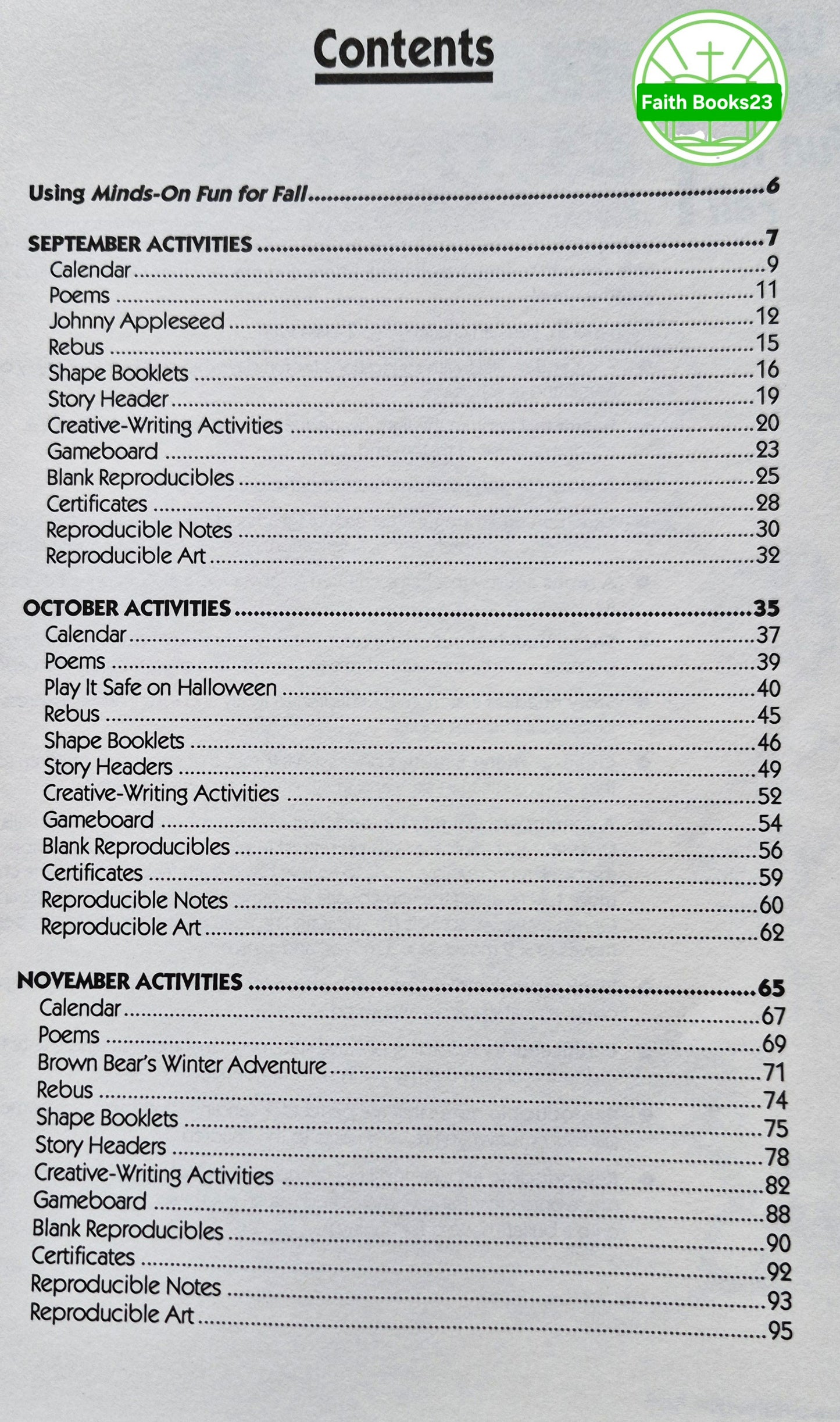 Minds-On Fun for Fall von Judy Beach; Kathleen Spencer (Sehr gut, 1992, Taschenbuch, 96 Seiten, Fearon Teacher Aids)
