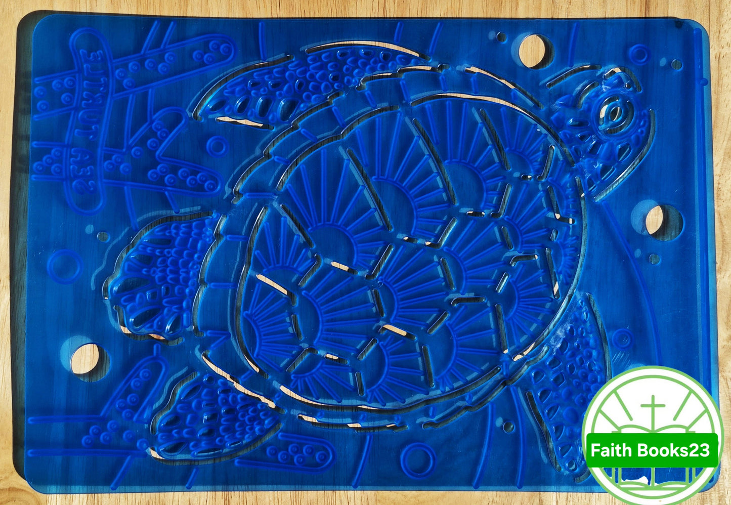 Melissa & Doug SET 4 Meerestiere Textur-Schablonen/Durchreibplatten: Seepferdchen, Schlammkrabbe, Meeresschildkröte, Falterfisch