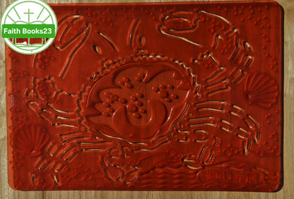 Melissa & Doug SET 4 Meerestiere Textur-Schablonen/Durchreibplatten: Seepferdchen, Schlammkrabbe, Meeresschildkröte, Falterfisch