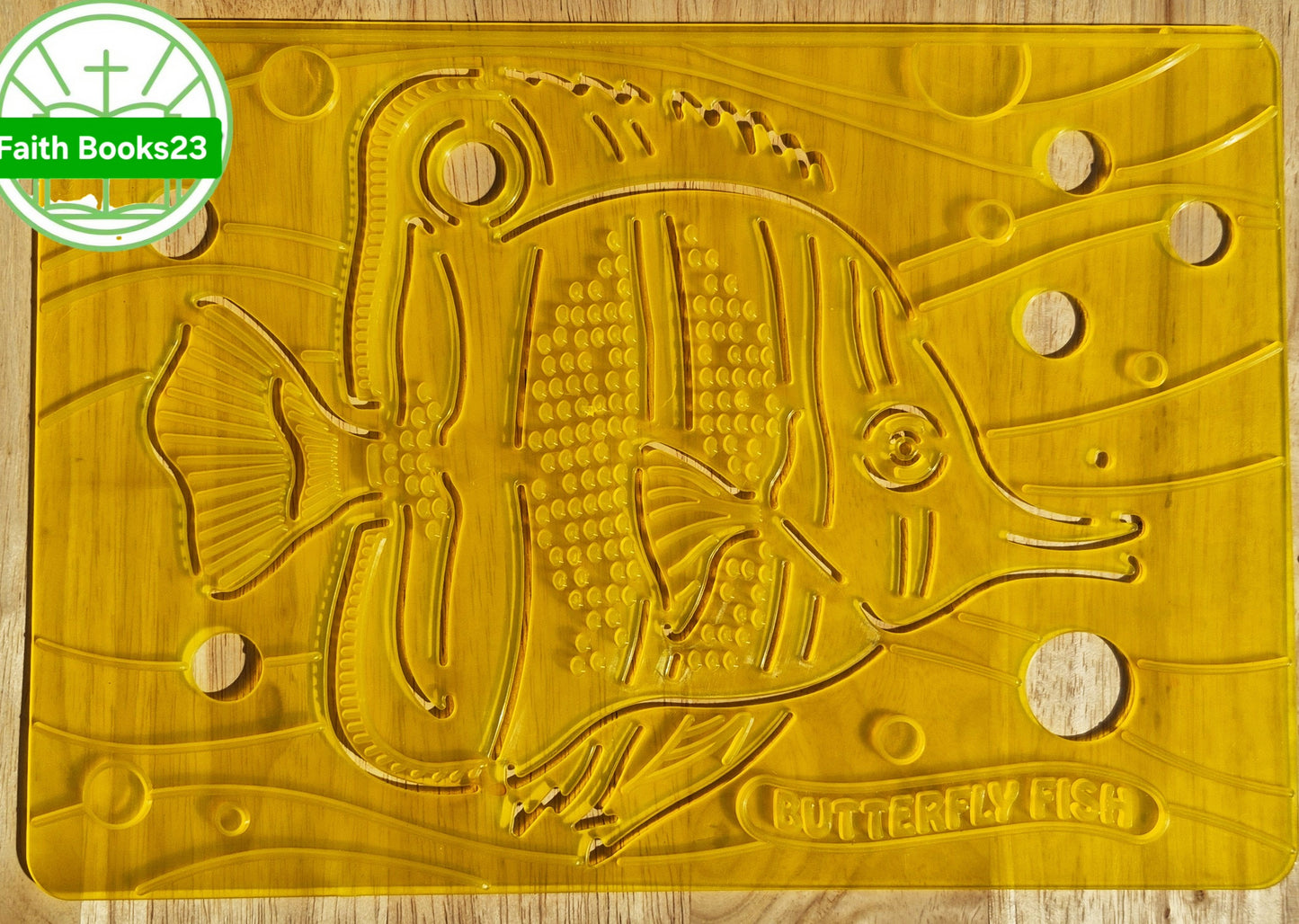 Melissa & Doug SET 4 Meerestiere Textur-Schablonen/Durchreibplatten: Seepferdchen, Schlammkrabbe, Meeresschildkröte, Falterfisch
