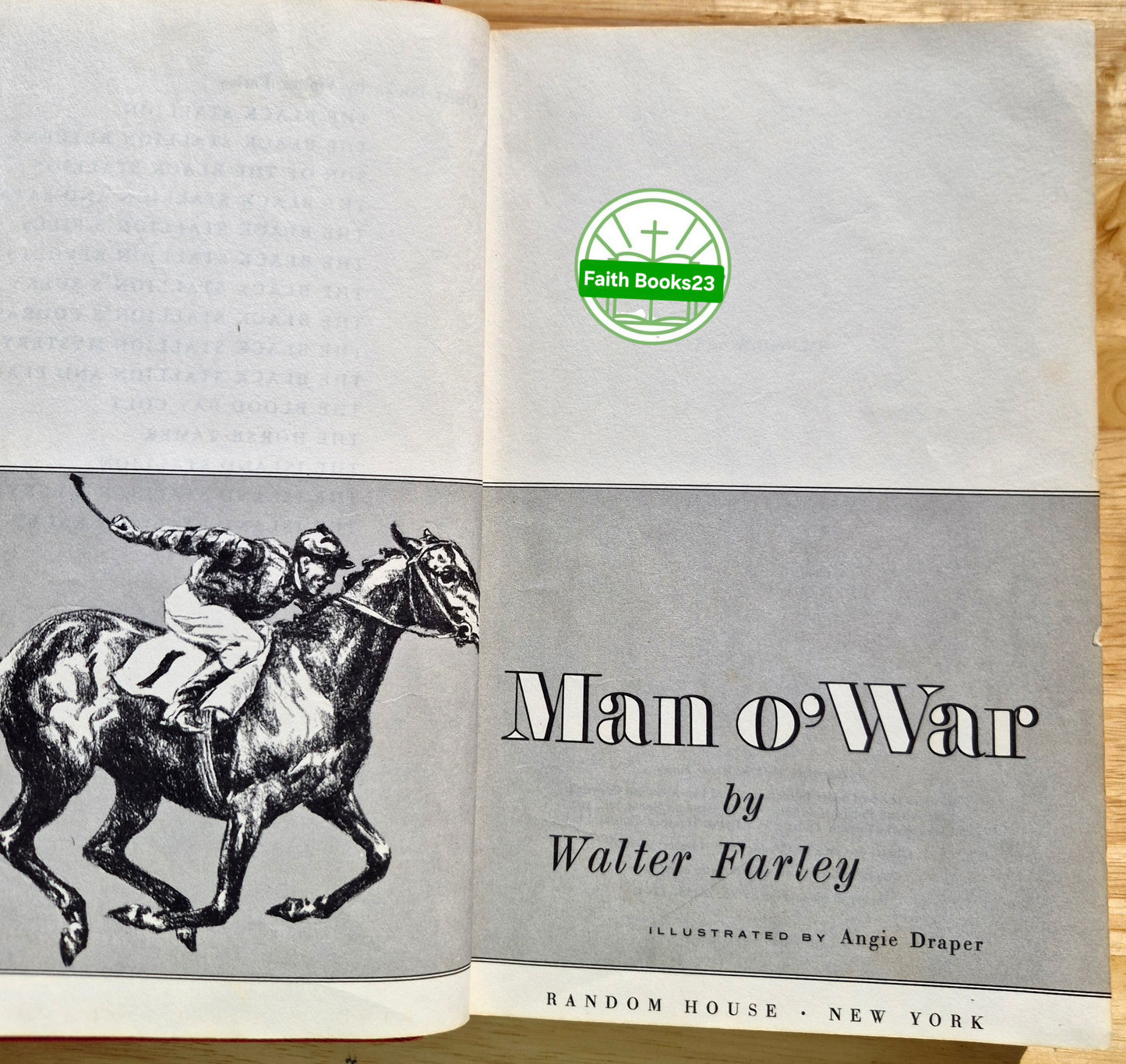 Man O'War by Walter Farley (Gut, 1962, HC, 327 Seiten, Random House)