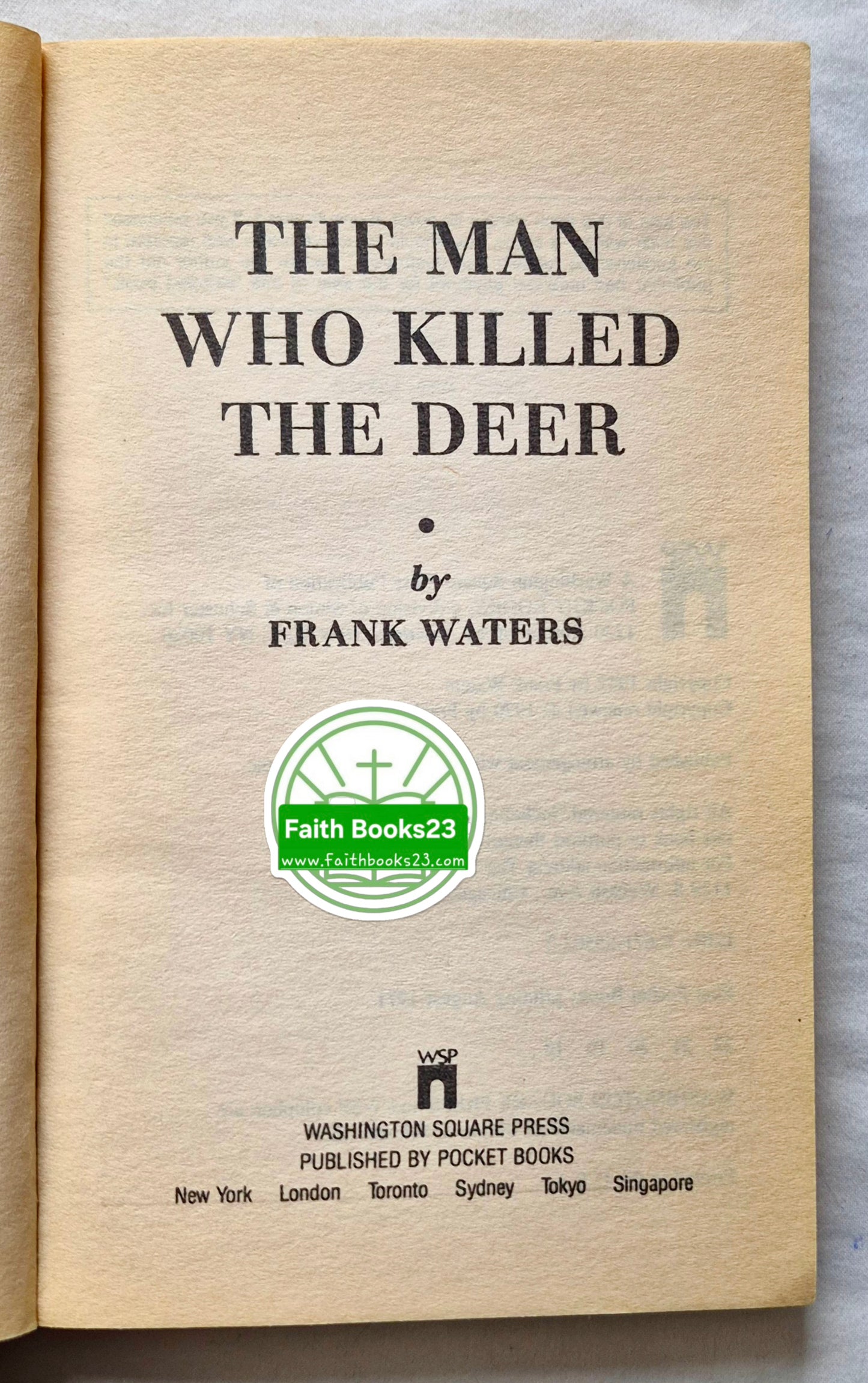The Man Who Killed the Deer von Frank Waters (Sehr gut, 1971, Taschenbuch, 218 Seiten, Pocket Books)