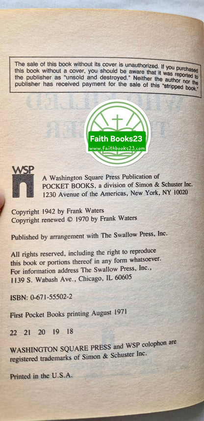 The Man Who Killed the Deer von Frank Waters (Sehr gut, 1971, Taschenbuch, 218 Seiten, Pocket Books)