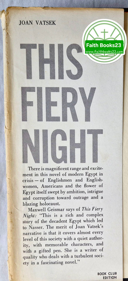 This Fiery Night von Joan Vatsek (Sehr gut, 1959, gebunden, 314 Seiten, Harper & Brothers)