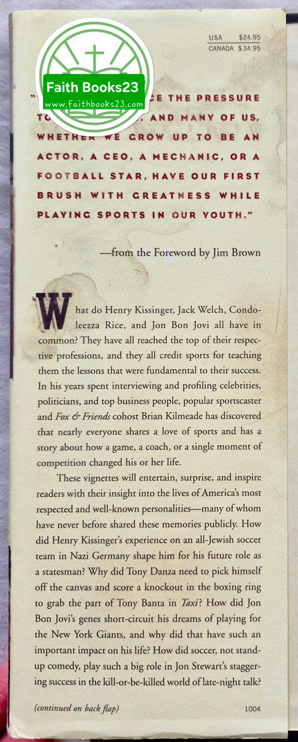 The Games Do Count: America's Best and Brightest on the Power of Sports von Brian Kilmeade (Sehr gut, 2004, gebunden, 326 Seiten, Regan Books)