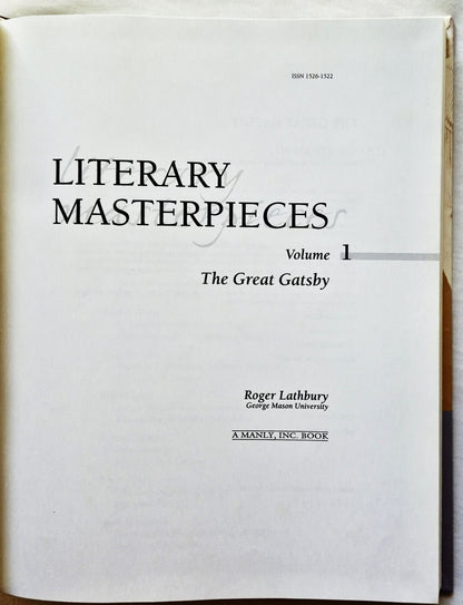 Literarische Meisterwerke Bd. 1: Der große Gatsby von Roger Lathbury (Sehr gut, 2000, HC, 204 S., The Gale Group)