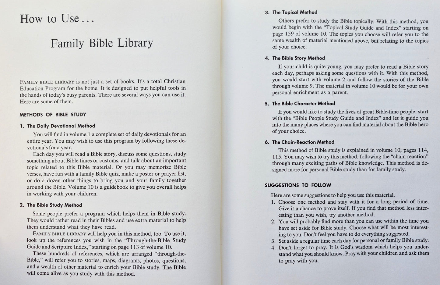 Family Bible Library Vol. 1: With God Each Day editor V. Gilbert Beers (Very good, 1971, HC, The Southwestern Co.)