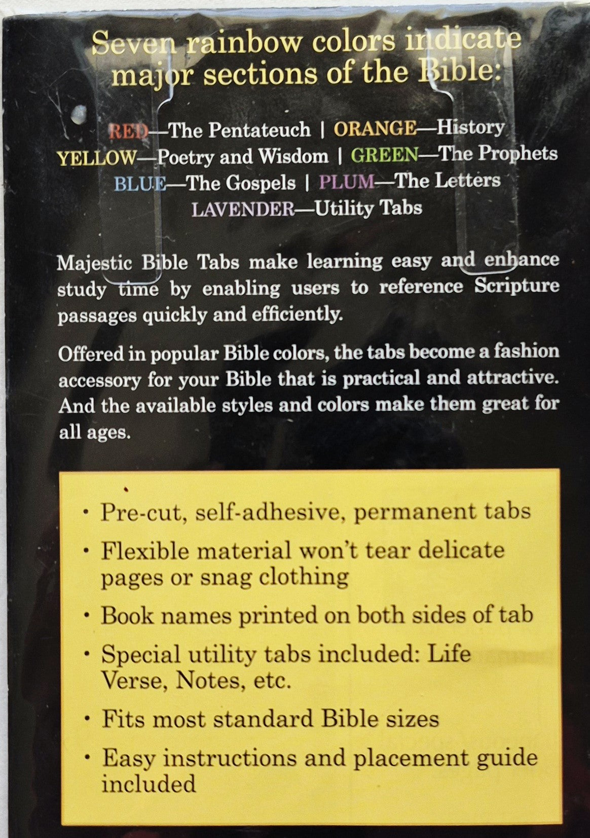 Majestic Bible Tabs mit Regenbogen-Folienkante (Neu, 2015, Ellie Clair Gift & Paper Expressions)
