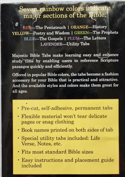 Majestic Bible Tabs mit Regenbogen-Folienkante (Neu, 2015, Ellie Clair Gift & Paper Expressions)